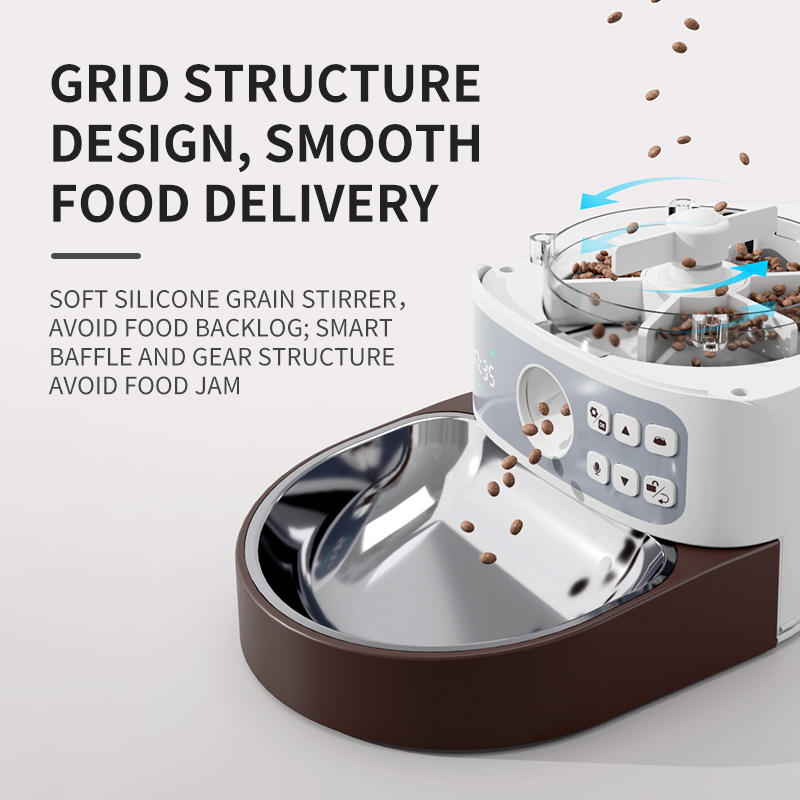 Automatic Pet Feeders for Cats and Dogs Timed Cat Feeder With Voice Recorder Dog Cat Food Dispenser