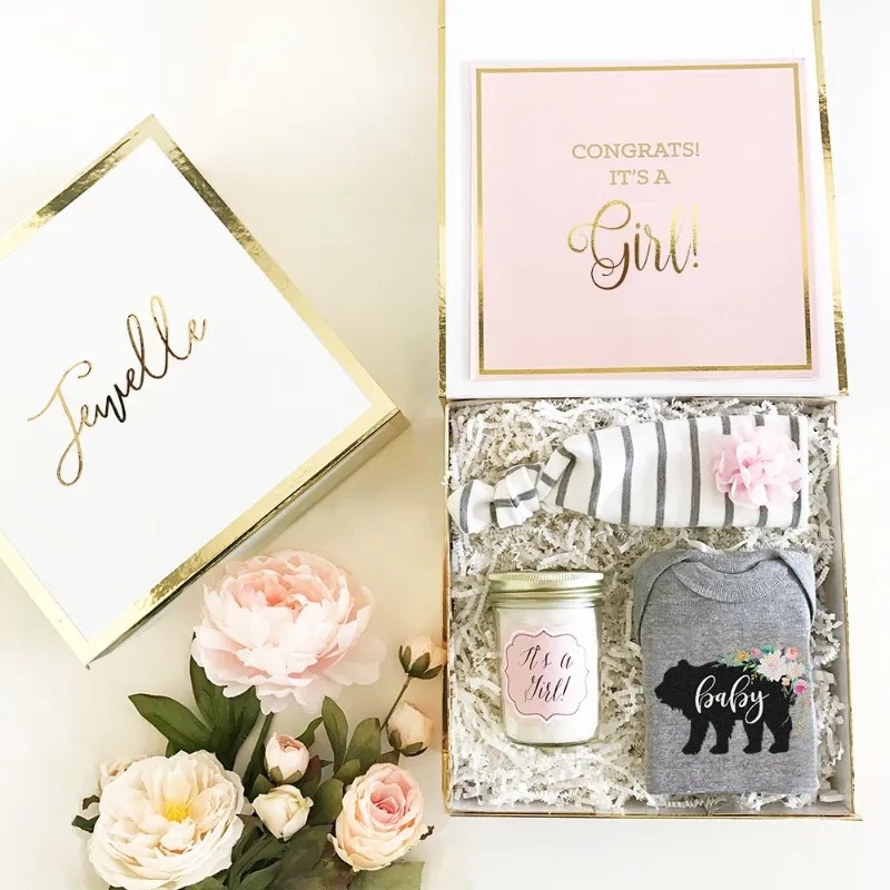 Caixa de presente de papelão rígido dobrável personalizada de luxo preta impressa, embalagem de perfume com fecho magnético