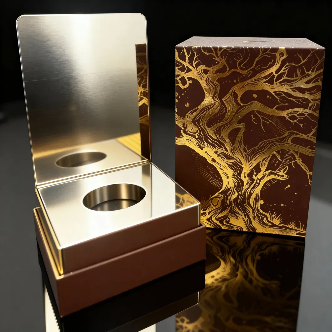 Caixa de presente de perfume personalizada e elegante com cartão de exibição