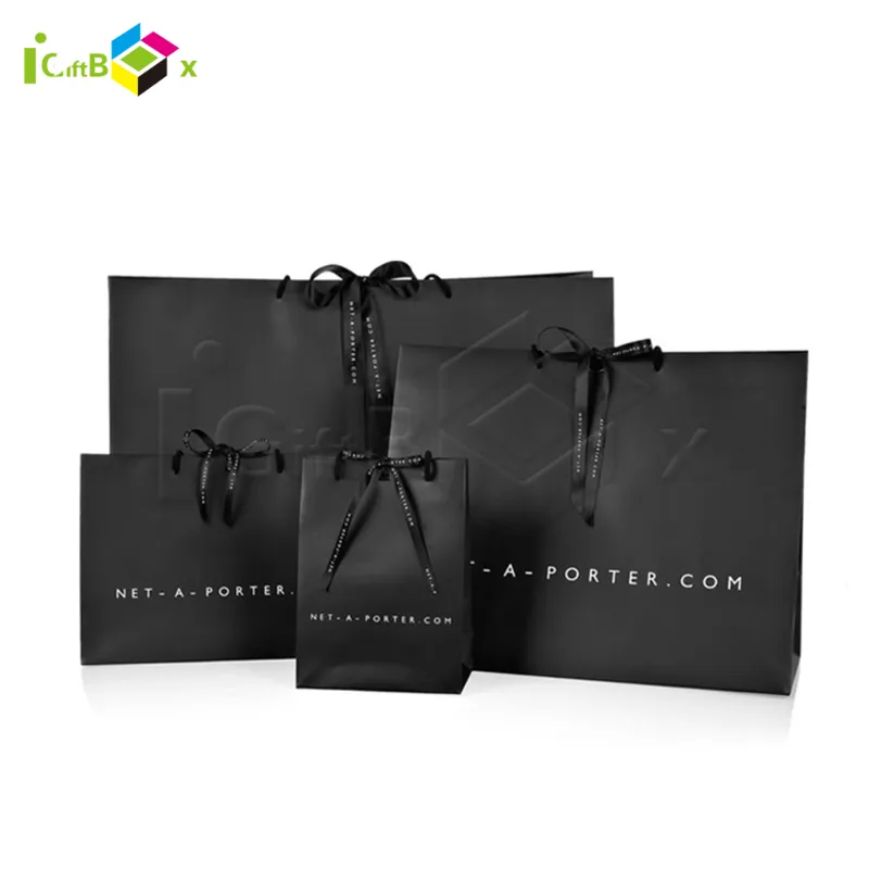 Saco de papel kraft para embalagem de presentes de moda personalizada de luxo