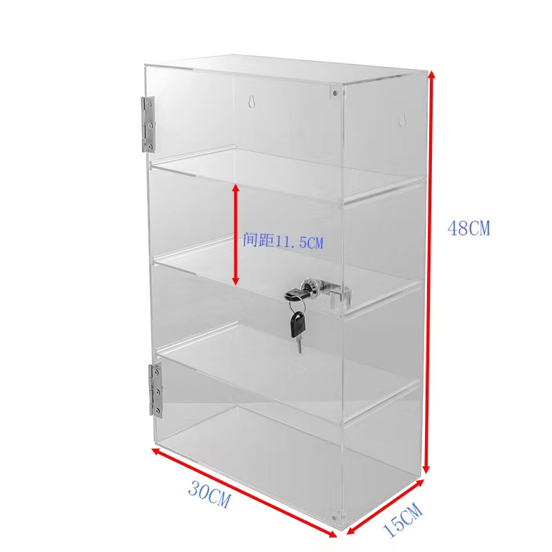 Caixa de Exibição de Acrílico Transparente com Fechadura para Produtos de Cuidado da Pele, Maquiagem e Modelos de Brinquedo