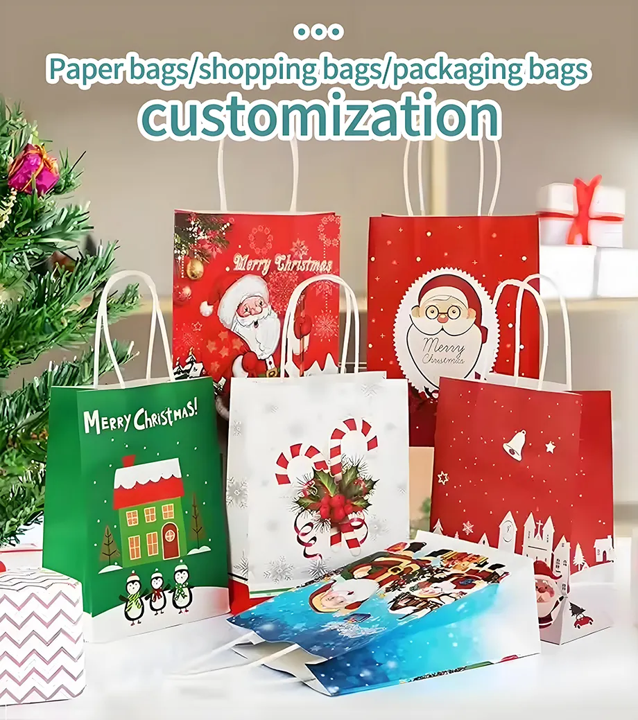 Saco de papel personalizado atacado, sacos de presente impressos, sacos de compras, embalagem online