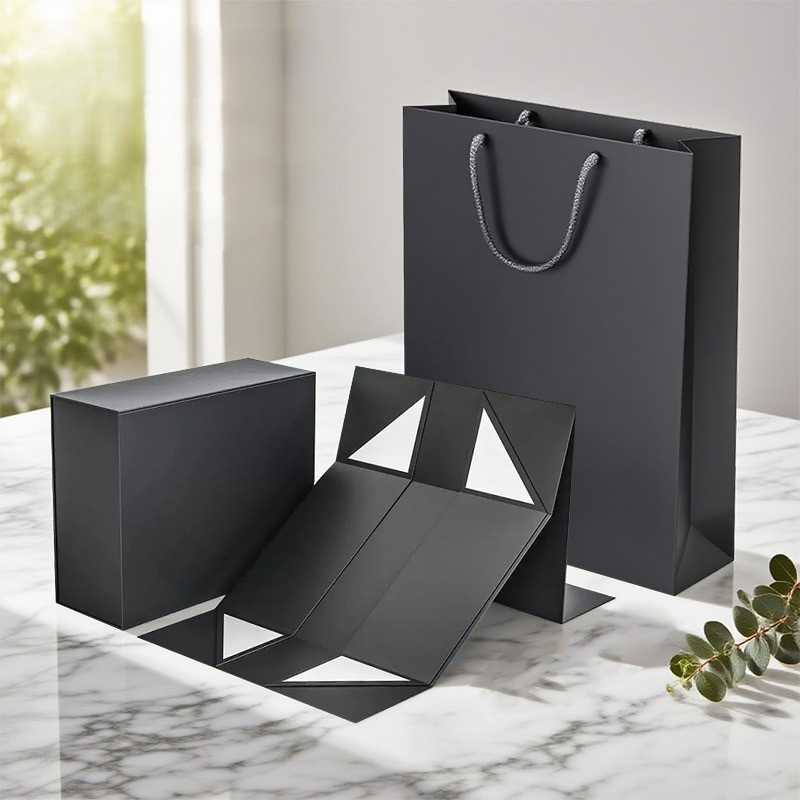 Caixa de presente dobrável em forma de livro flip de papel duro magnético de alta qualidade, personalizada, para impressão UV, ecológica e reciclável, com alça