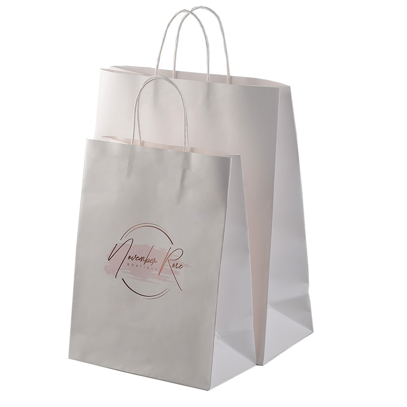 Embalagem de Roupas de Luxo Personalizada para Compras, Sacola de Papel para Presentes com Seu Próprio Logo