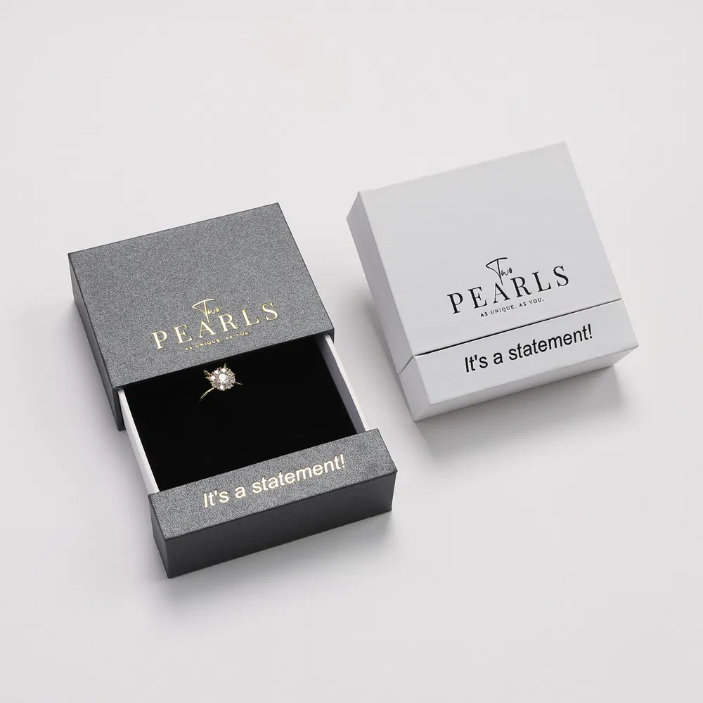 Caixa de presente deslizante personalizada em papel reciclável feito à mão com logotipo