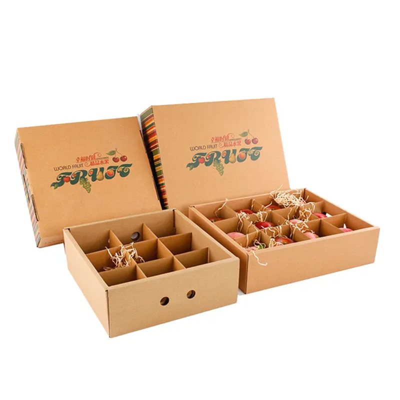 Caixas de papelão corrugado personalizadas de luxo para uva, manga, cereja, maçã e laranja, caixas dobráveis para embalagem de frutas e vegetais para envio e armazenamento