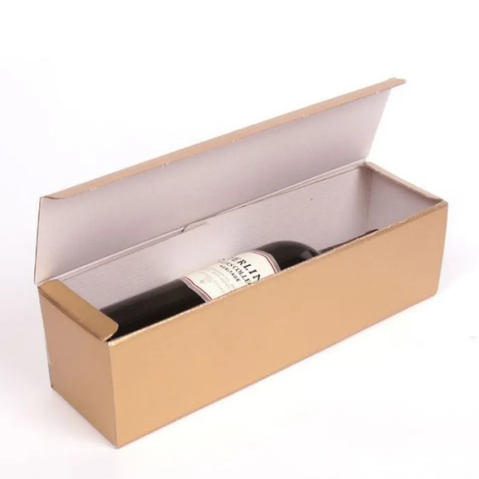 Caixa de embalagem de papelão para garrafa de vidro, proteção bem feita, conjunto de presente para vinho