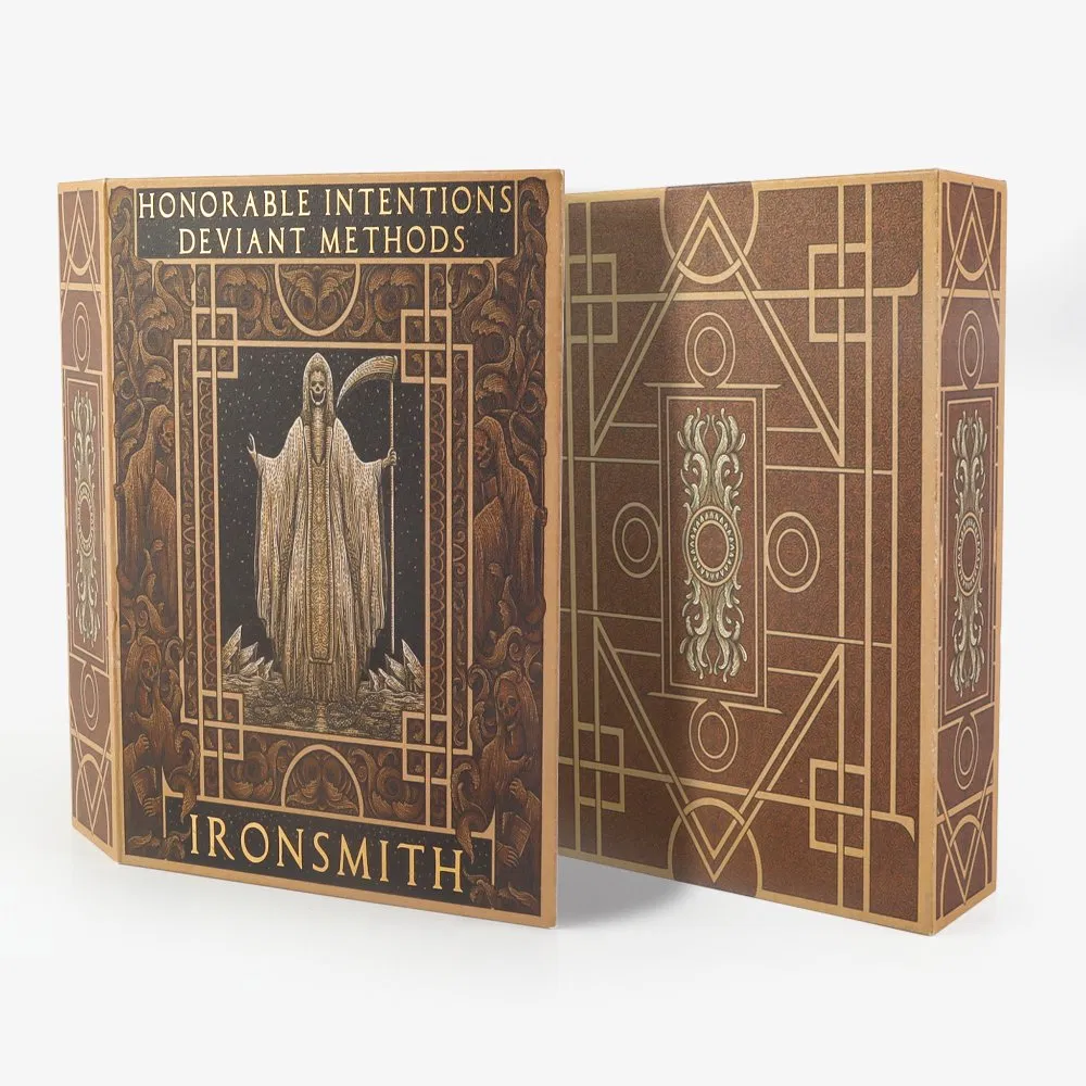 Caixa rígida em estilo de livro de luxo para armazenamento de jogo de tabuleiro e cartas de tarô