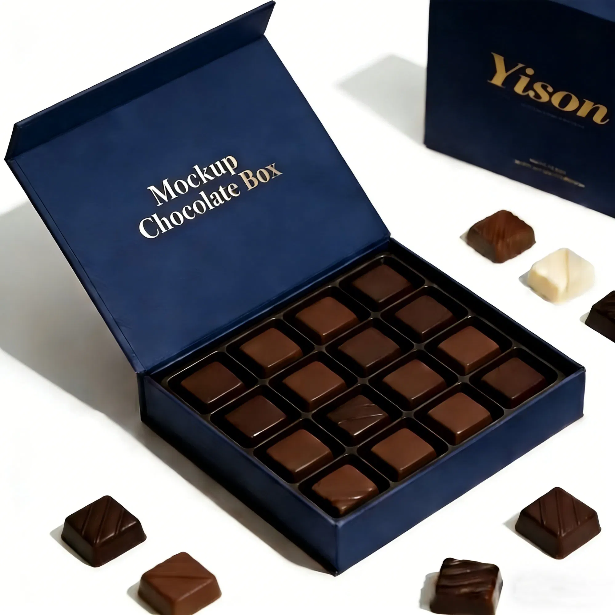 Caixa de Embalagem de Papel Personalizada de Luxo com Fechamento Magnético para Doces e Chocolates para Presentes de Dia dos Namorados e Natal