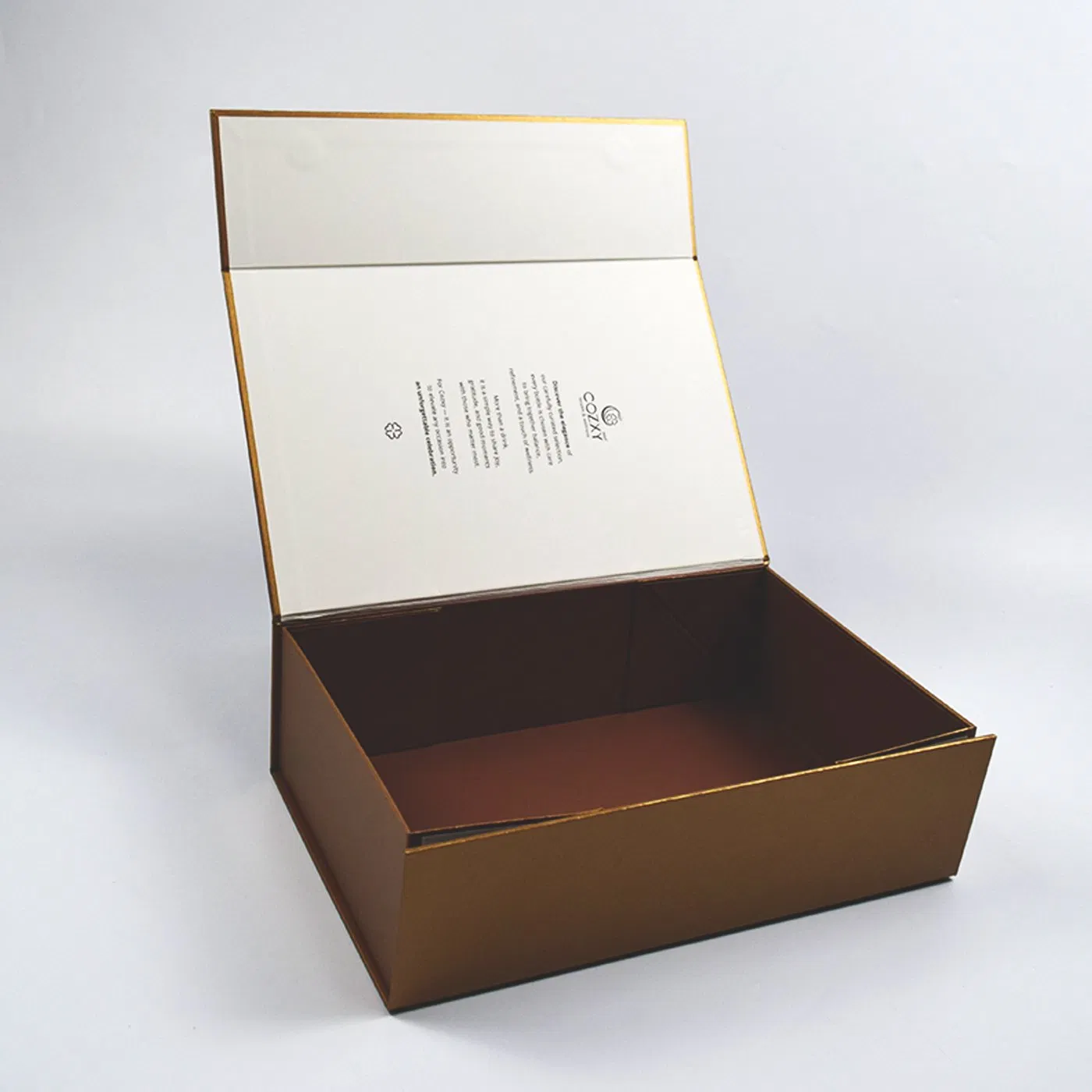 Caixa de papel rígido magnética colapsável em forma de livro sofisticada para presentes premium