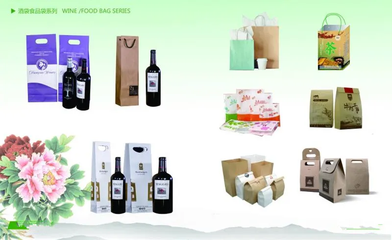 Embalagem de presente de luxo personalizada, sacola de papel kraft marrom impressa com alça