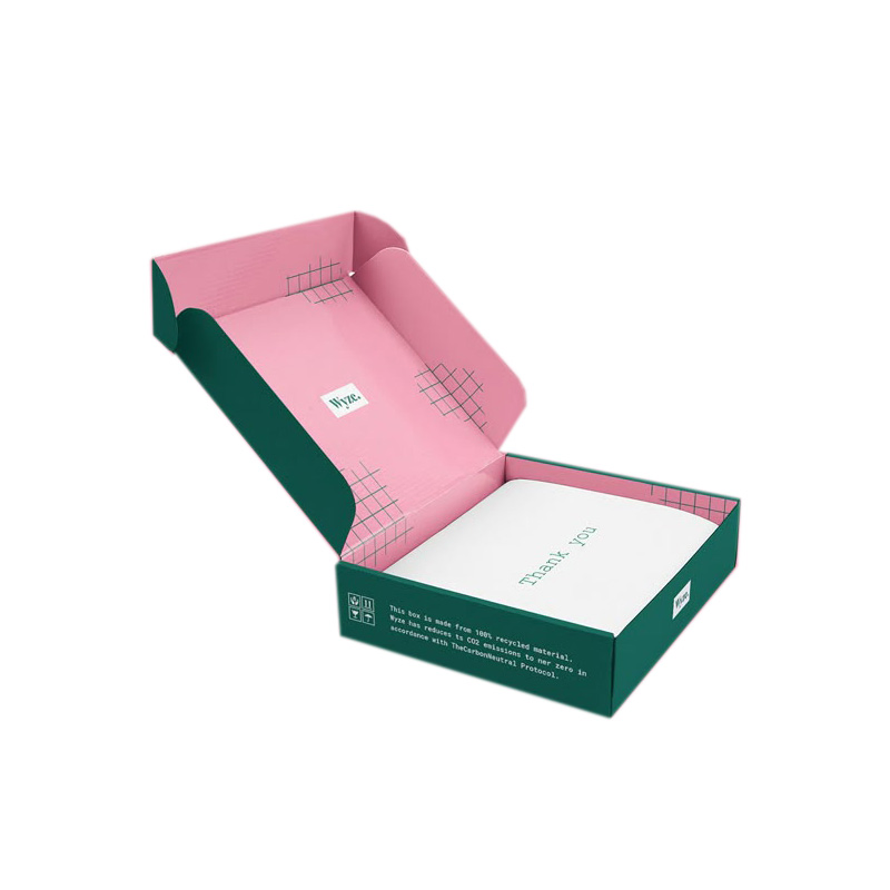 Caixa de presente de papelão personalizada na cor rosa para embalagem de joias para envio