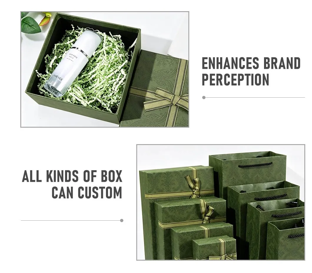 Caixa de presente personalizada impressa em papel reciclado com tampa e base estampadas, com logotipo em relevo para embalagem de roupas e joias, para cosméticos com estampa em foil dourado
