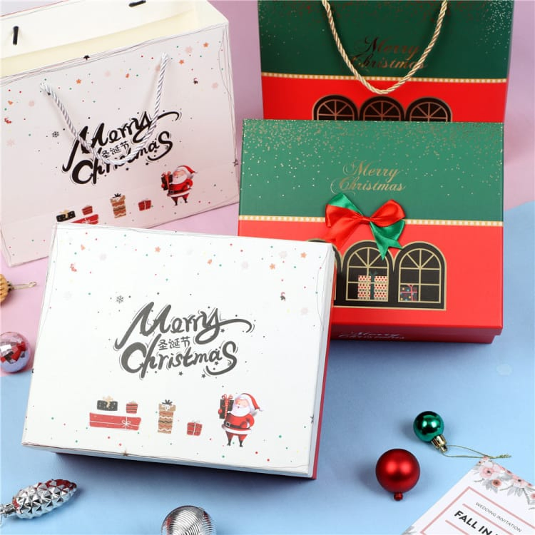 Embalagem de presente de papel para joias personalizadas de Natal, armazenamento de cosméticos e jogos, caixa de papelão