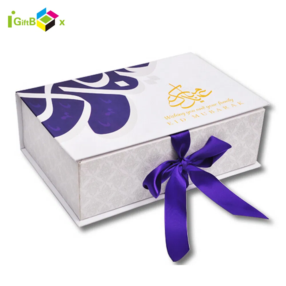 Caixa de presente de papelão rígido dobrável personalizada de luxo preta impressa, embalagem de perfume com fecho magnético