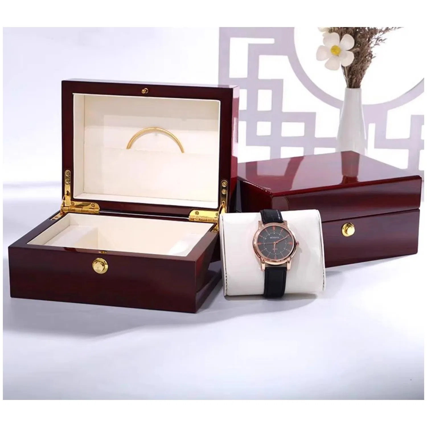 Caixa de Relógio de Couro PU com Zíper Premium com Design Personalizado para Armazenamento de Luxo Personalização de Fábrica: Tamanho, Material, Cor do Forro, Impressão de Logotipo Caixa de Joias