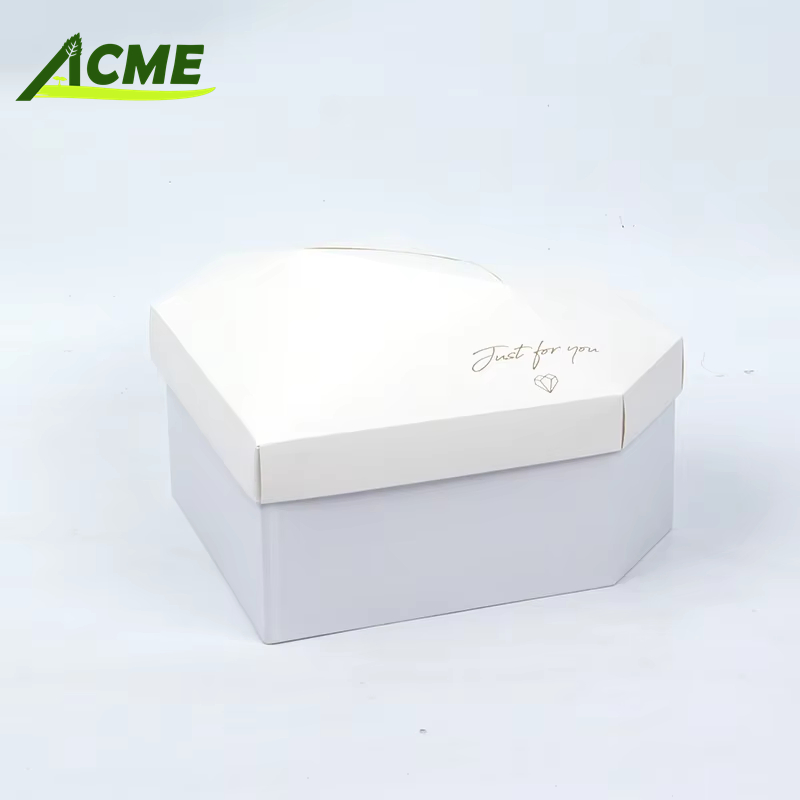Caixa de presente com tampa em forma de coração de cor sólida, personalizável, embalagem de papel para arranjo de presentes no Dia dos Namorados