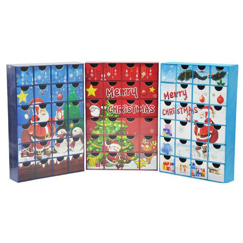 Caixa de Calendário do Advento para Contagem Regressiva de Natal, Brinquedos Personalizados em Branco para Embalagem