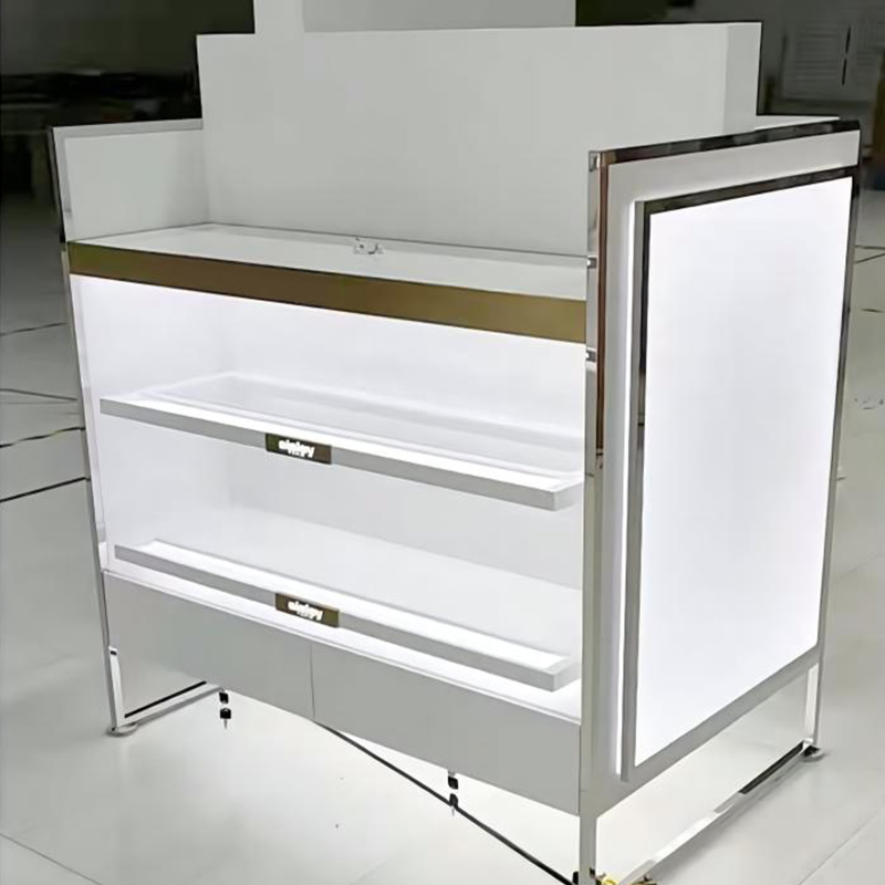 Caixa de Exibição de Perfume e Maquiagem de Madeira Personalizada com LED para Loja de Cosméticos