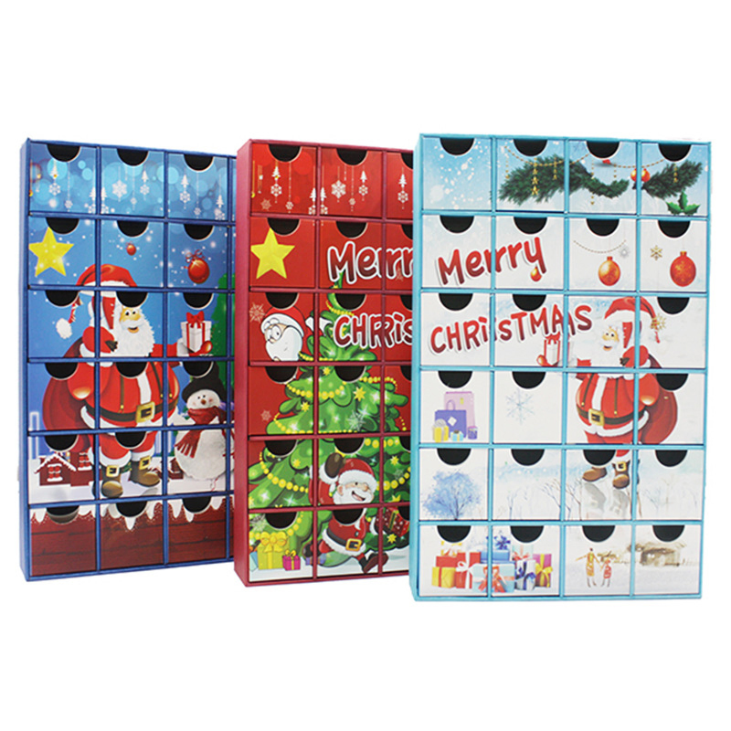 Caixa de Calendário do Advento para Contagem Regressiva de Natal, Brinquedos Personalizados em Branco para Embalagem