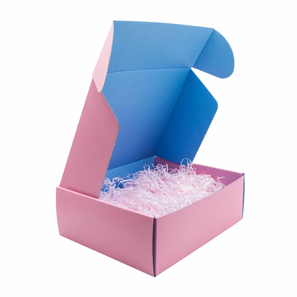 Caixa de Envio de Papelão Corrugado Rosa com Logotipo Personalizado