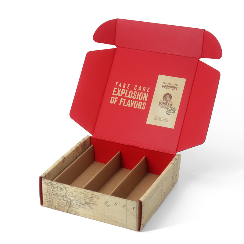 Caixa de presente de papel de alta qualidade para garrafa de vinho tinto, processo personalizado, caixa de envio com separação de produto, acabamento em dourado quente e prateado quente, impressão UV
