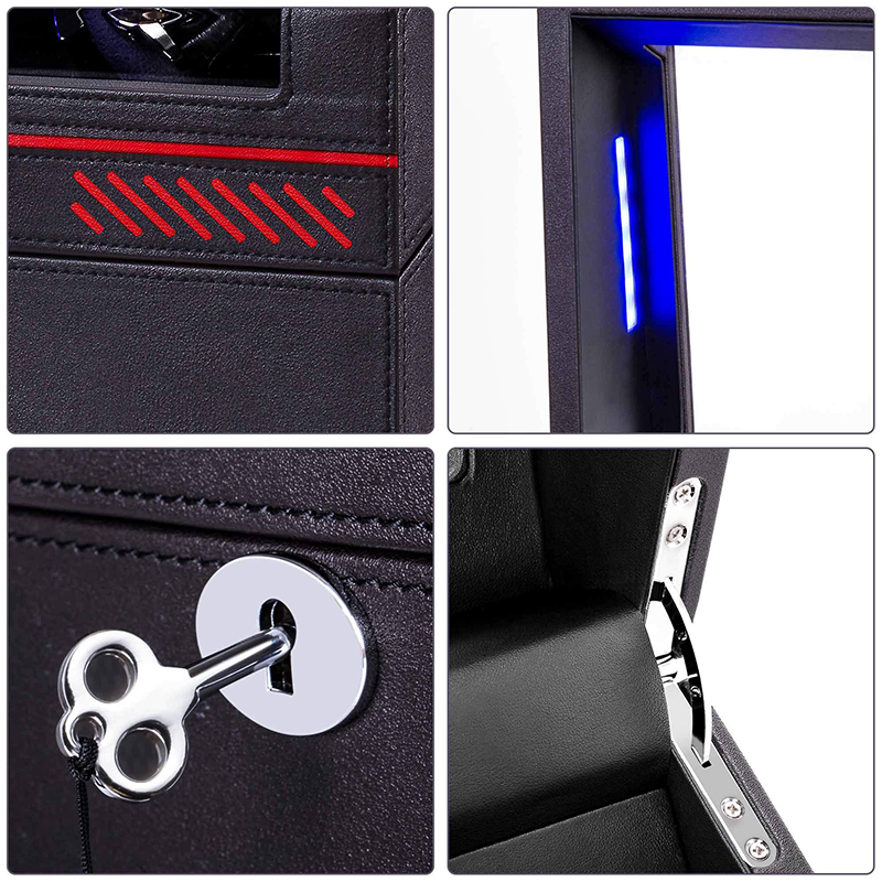 Caixa de Winder Automático de Couro Marrom com 4 Winding 4 Armazenamento