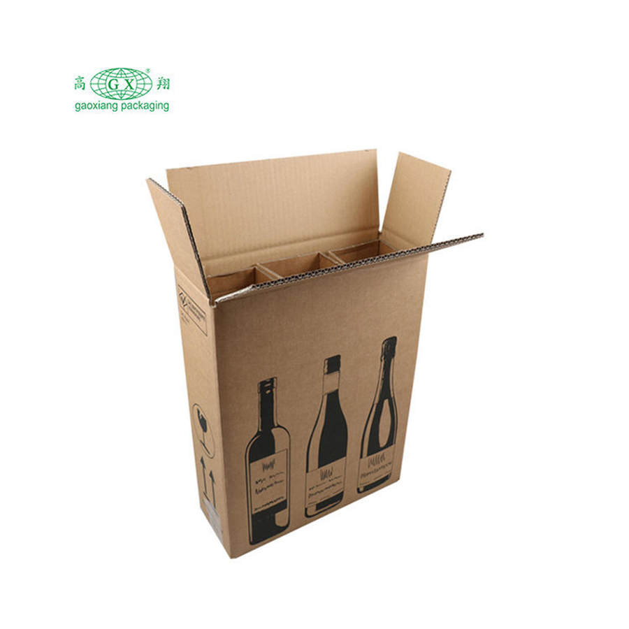 Impressão de Logotipo Personalizado Caixa de Presente de Papel Kraft para Vinho Cerveja Bebidas com Janela de PVC