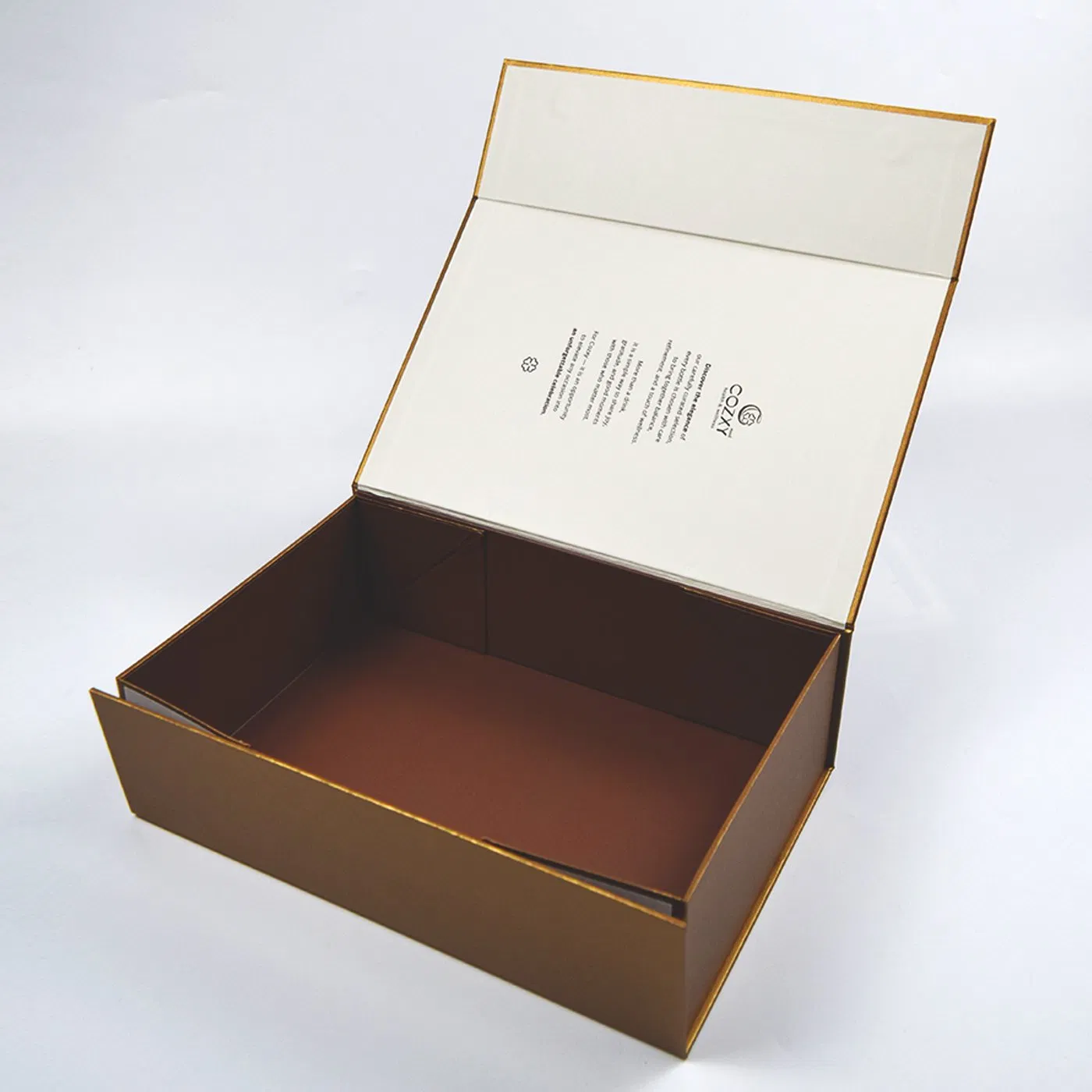 Caixa de papel rígido magnética colapsável em forma de livro sofisticada para presentes premium