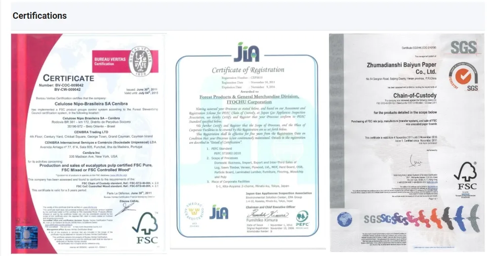 Certificações do produto