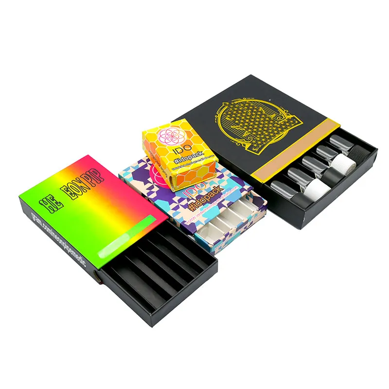 Cartão de Varejo de Goma de Cigarro Pré-Rolado Personalizado, Caixa de Exibição de Papel Perfurada Pequena para Balcão