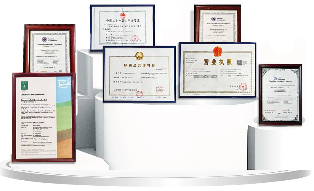 Certificados de qualidade de embalagens