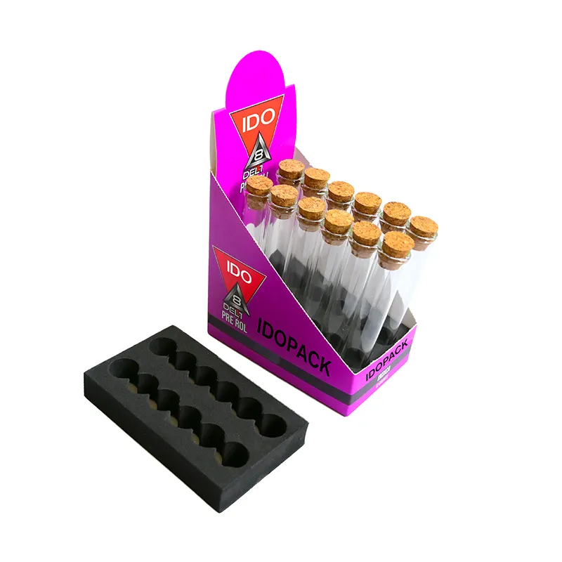 Cartão de Varejo de Goma de Cigarro Pré-Rolado Personalizado, Caixa de Exibição de Papel Perfurada Pequena para Balcão