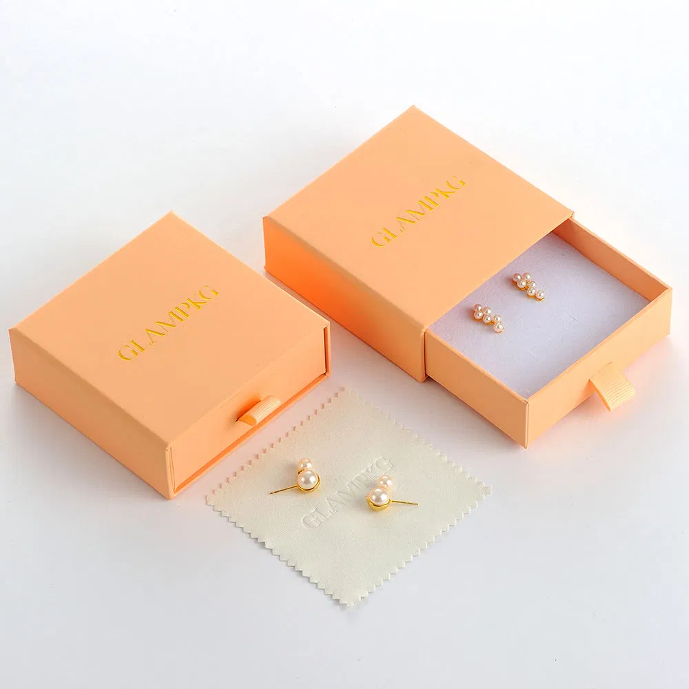 Embalagem de presente mini personalizada, gaveta de luxo, caixa de embalagem pequena com logotipo personalizado para colar, brinco, pulseira e anel por atacado