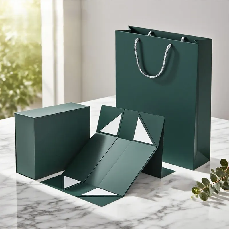 Caixa de presente dobrável em forma de livro flip de papel duro magnético de alta qualidade, personalizada, para impressão UV, ecológica e reciclável, com alça