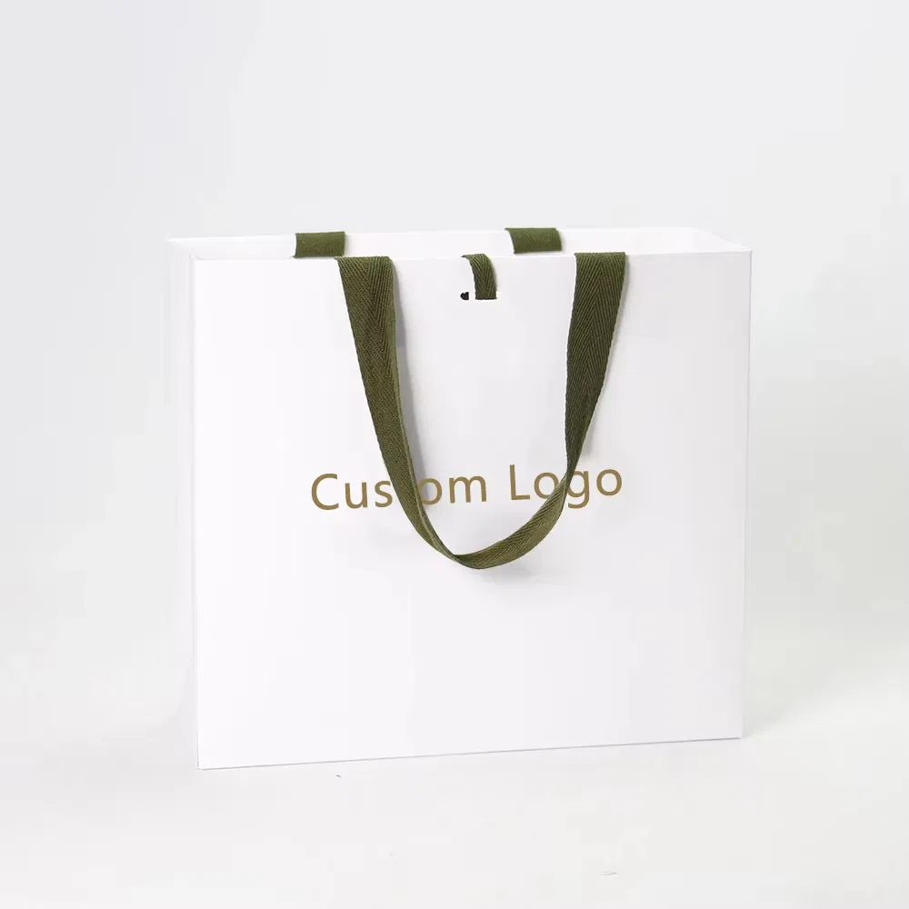 Saco de Papel Personalizado de Luxo para Aniversário, Casamento, Dia dos Namorados, Festa, Embalagem de Compras Rosa, Saco de Presente Personalizado