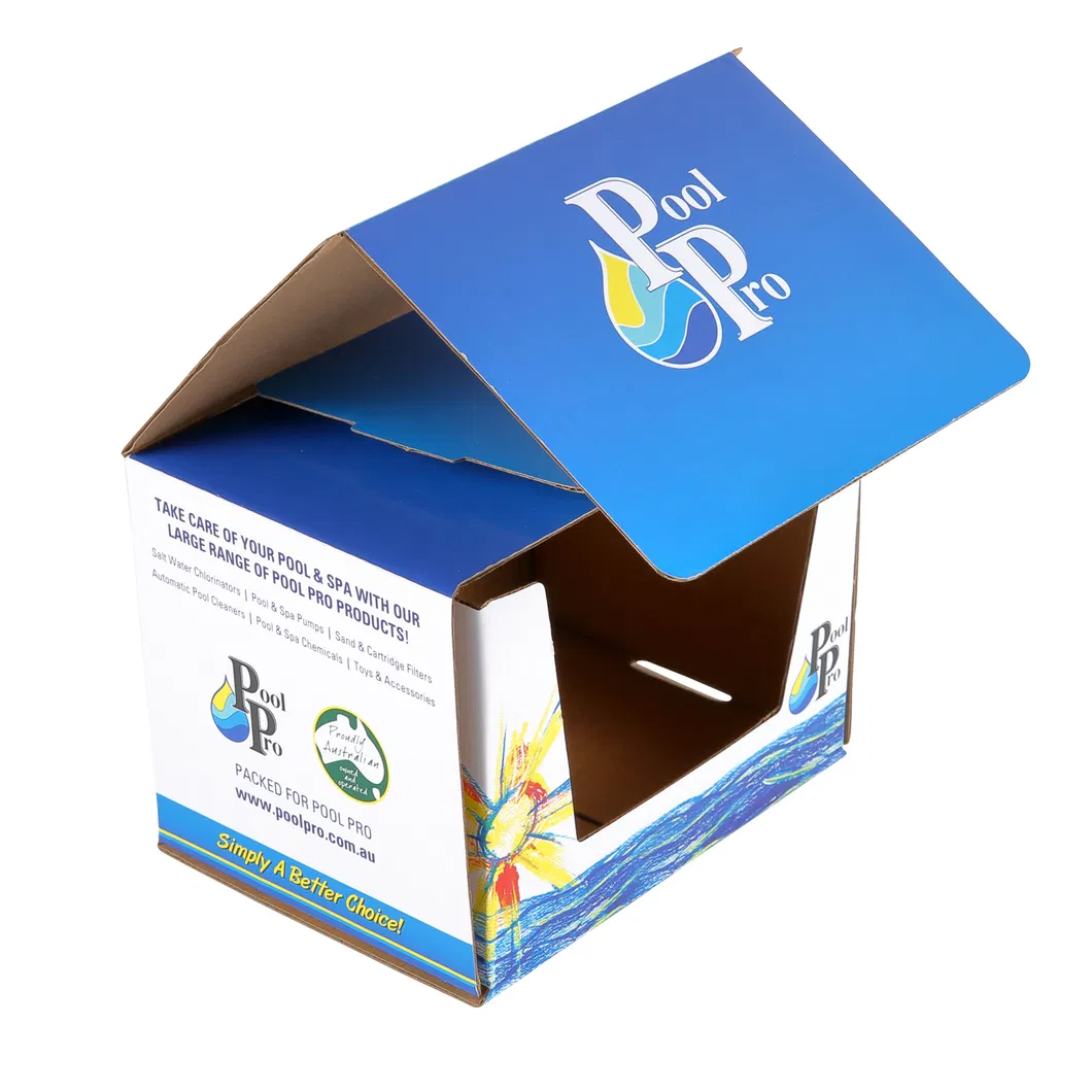 Caixas de Exibição de Papelão Impressas em Azul por Atacado