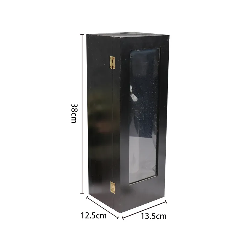 Cartão de oferta FSC & BSCI Custom Black Wooden Whiskey Single Wine Caixa