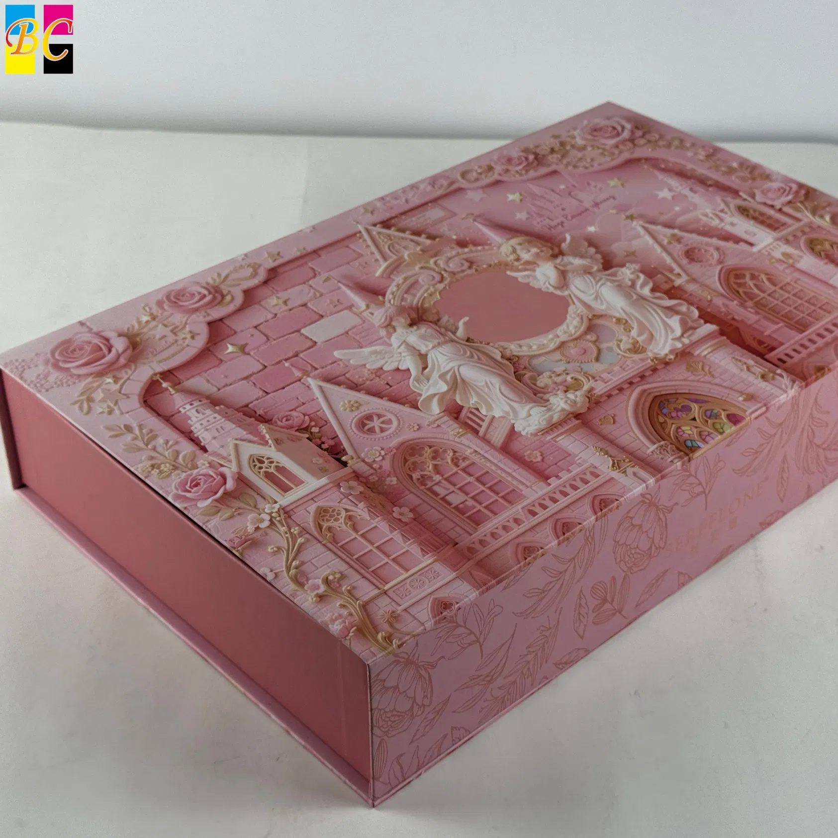 Caixa de presente de papel premium em forma de livro para cuidados com a pele com inserto personalizado