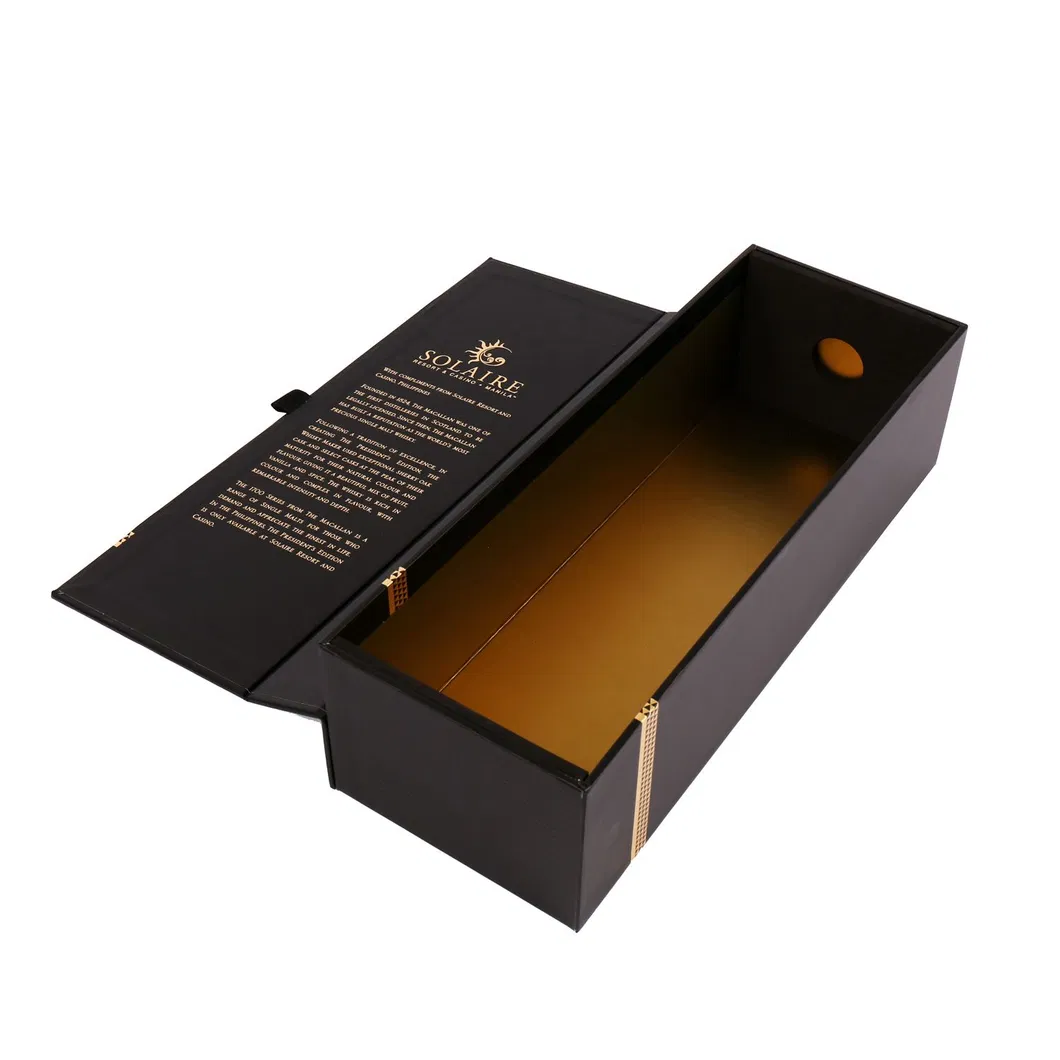 Caixa de presente dobrável de papel artesanal impresso em cores personalizadas para embalagem de alimentos, armazenamento e exibição de garrafas de vinho e cigarros