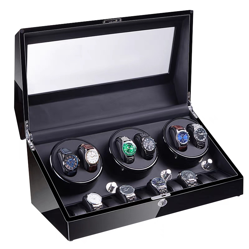 Caixa de Armazenamento de Relógio de Madeira Branca de Luxo Personalizada com Vidro para Atacado 3/6/12/24 Caixa de Presente para Relógio com Almofada