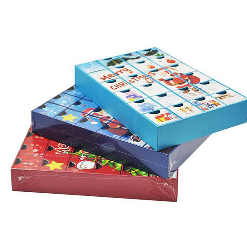 Caixa de Calendário do Advento para Contagem Regressiva de Natal, Brinquedos Personalizados em Branco para Embalagem