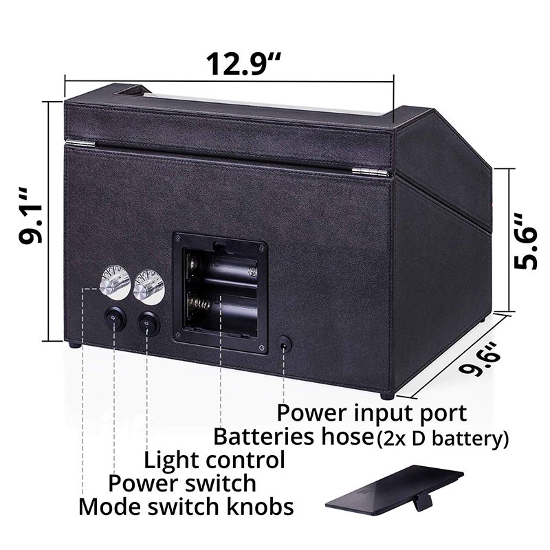 Caixa de Winder Automático de Couro Marrom com 4 Winding 4 Armazenamento