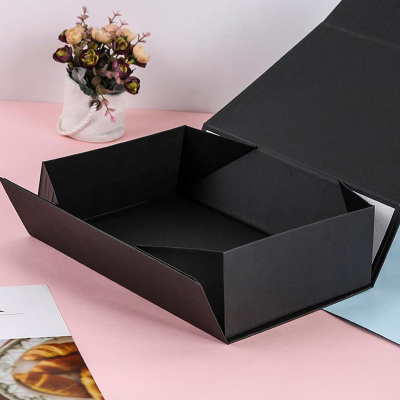 Caixa de embalagem de papel vazia dobrável magnética integrada personalizada, caixa de presente com flip, personalização em pequenas quantidades disponível