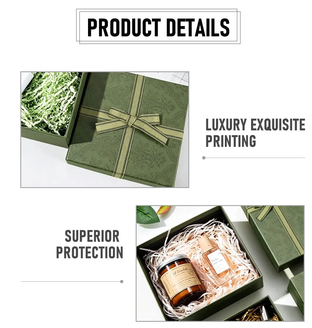 Caixa de presente personalizada impressa em papel reciclado com tampa e base estampadas, com logotipo em relevo para embalagem de roupas e joias, para cosméticos com estampa em foil dourado