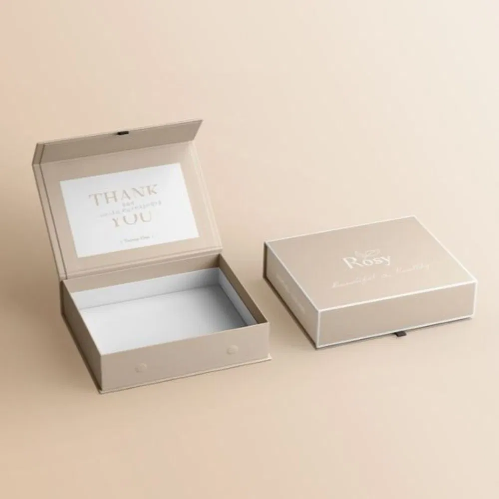 Nova Pasta de Papel Personalizada de Luxo com Logo, Caixa de Embalagem Magnética para Lembranças de Casamento, Presentes e Joias