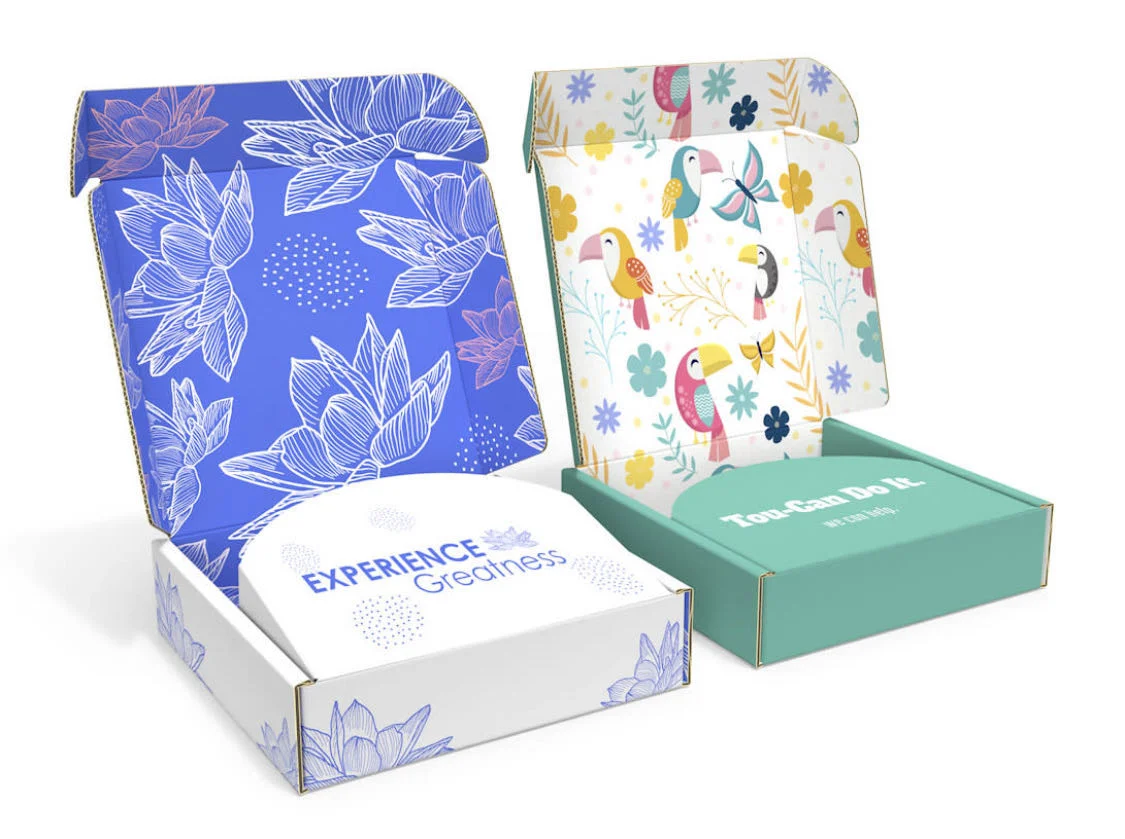 Caixa de papelão rígida personalizada de luxo para envio, embalagem de presente, caixa de correio corrugada para sapatos, roupas, frascos de cosméticos