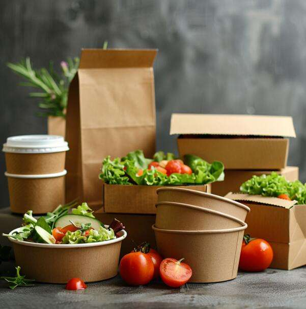 Caixa de Papel Kraft Personalizada para Alimentos para Levar, Descartável