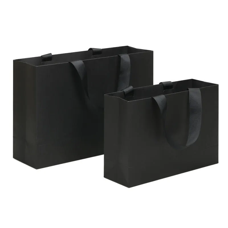 Bolsas Personalizadas Atacado Preto Kraft em Pé Impressão Padrão Obrigado Logo Pipoca Papel