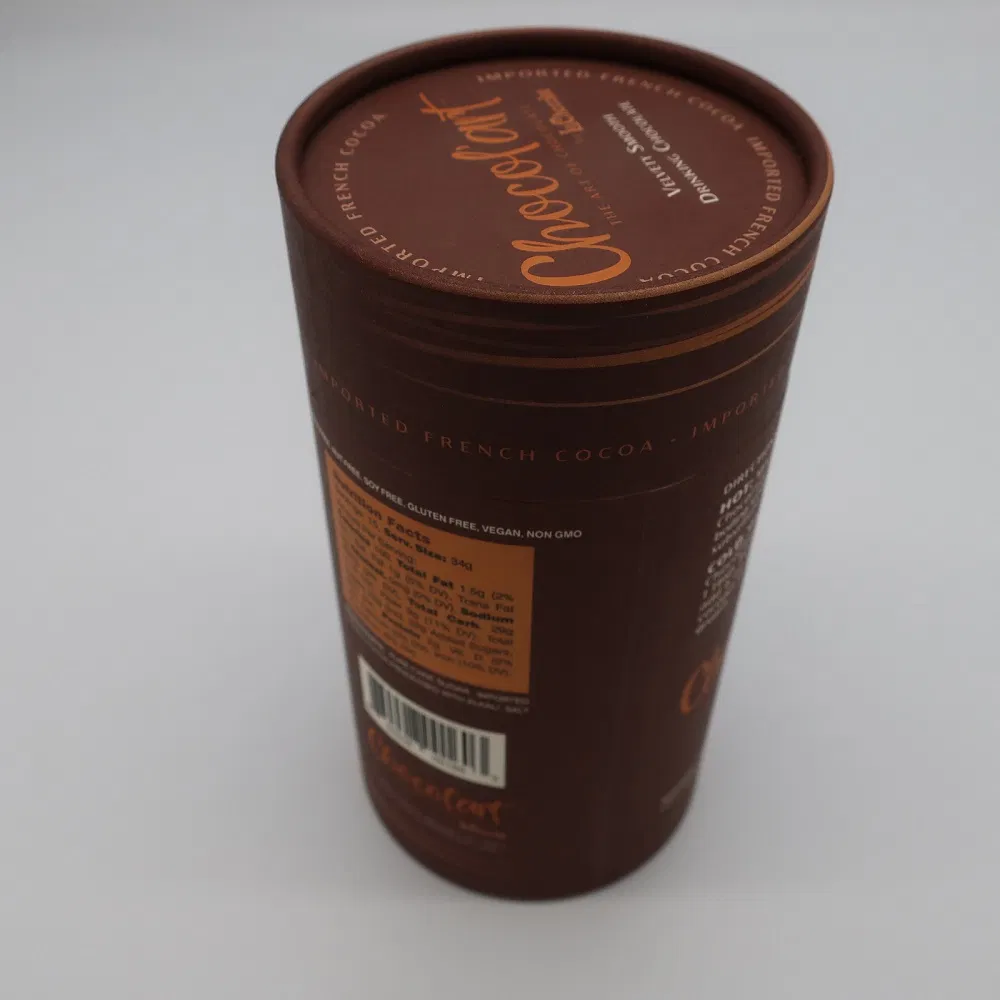 Caixa de armazenamento em papel reciclado personalizada por atacado da China, tubo cilíndrico para embalagem de chocolate